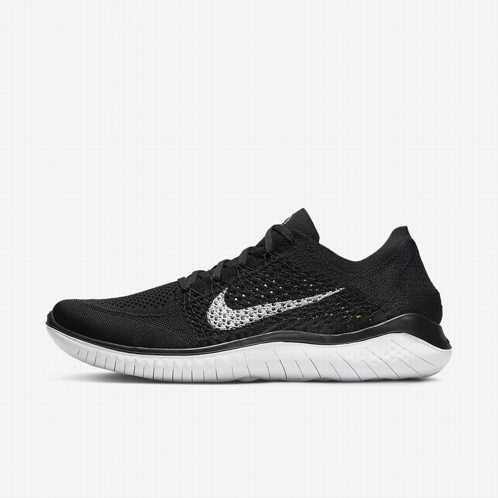 Bezecke Topanky Nike Free RN Flyknit 2018 Panske Čierne Biele | SK827053