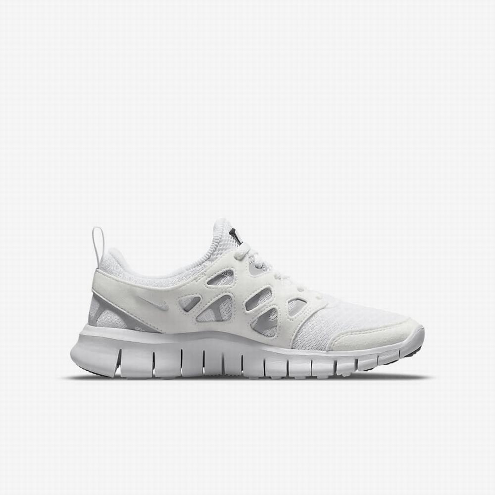 Bezecke Topanky Nike Free Run 2 Detske Biele Siva Čierne | SK807946