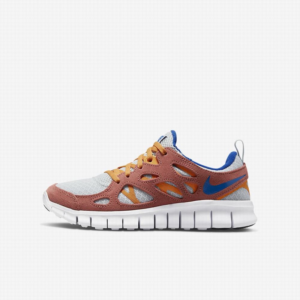 Bezecke Topanky Nike Free Run 2 Detske Siva Zlate Kráľovská Modrá | SK219453