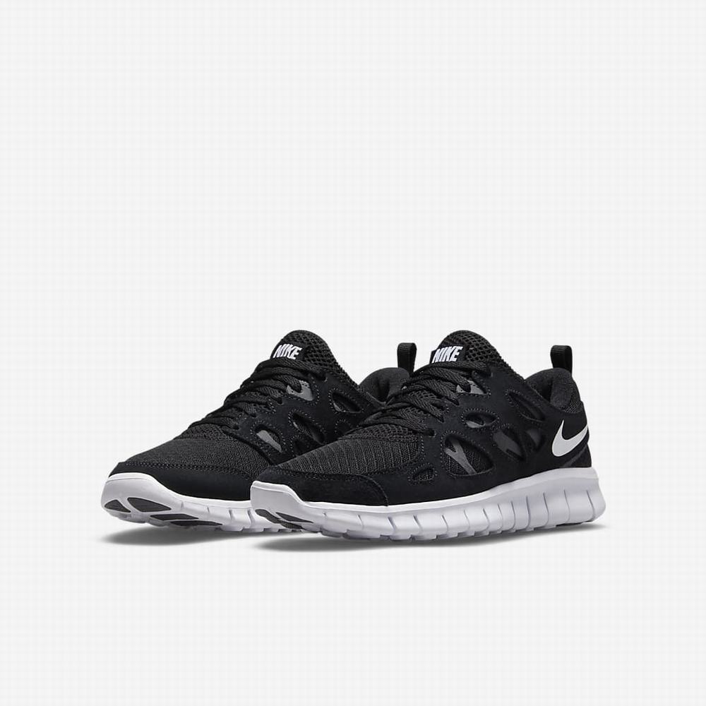 Bezecke Topanky Nike Free Run 2 Detske Čierne Tmavo Siva Biele | SK879025