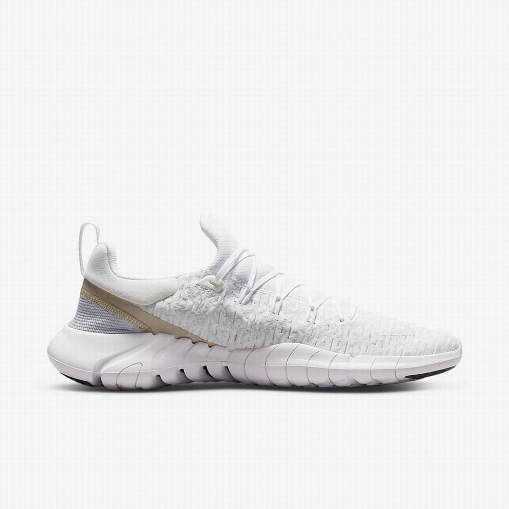 Bezecke Topanky Nike Free Run 5.0 Panske Biele Platina Červené | SK715648