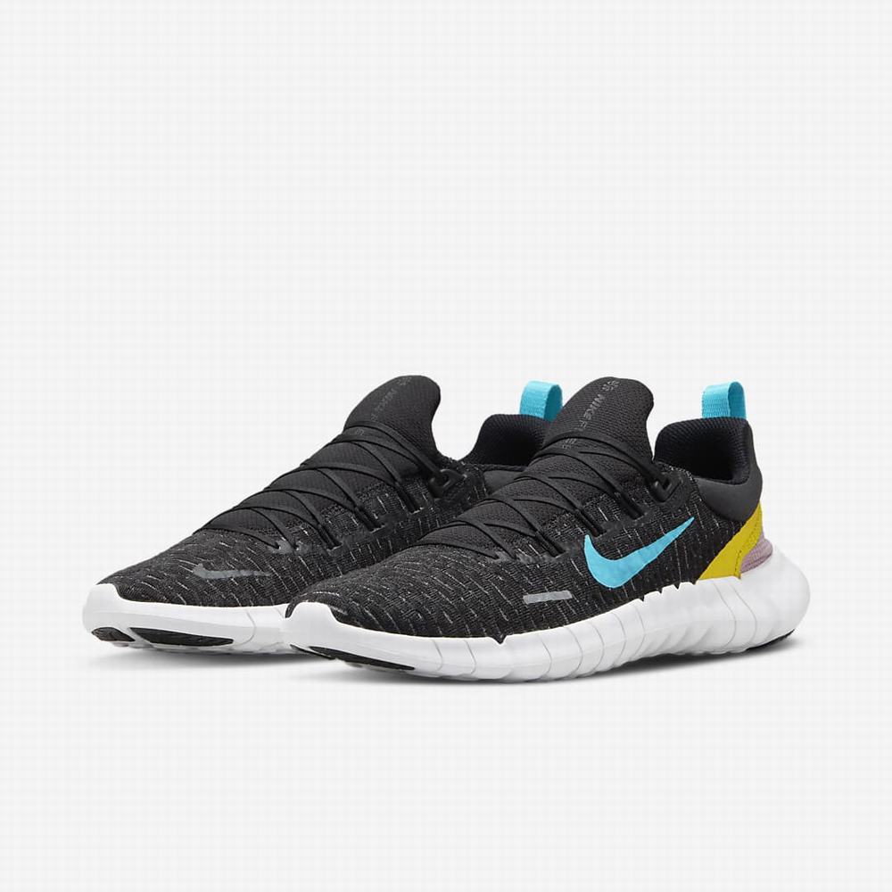 Bezecke Topanky Nike Free Run 5.0 Panske Čierne Tmavo Siva Modre | SK752049