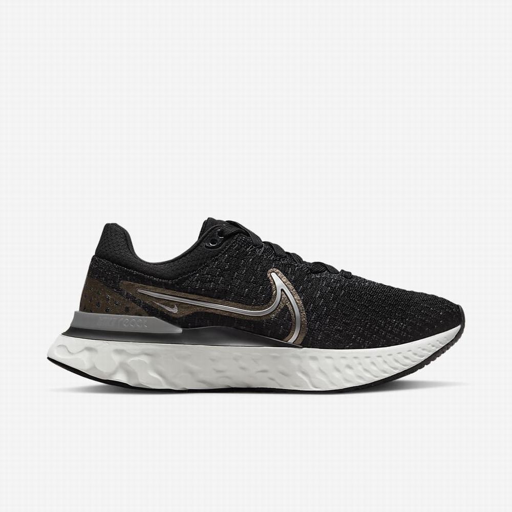 Bezecke Topanky Nike Infinity React 3 Damske Čierne Tmavo Siva Metal Meď Metal Strieborne | SK048739