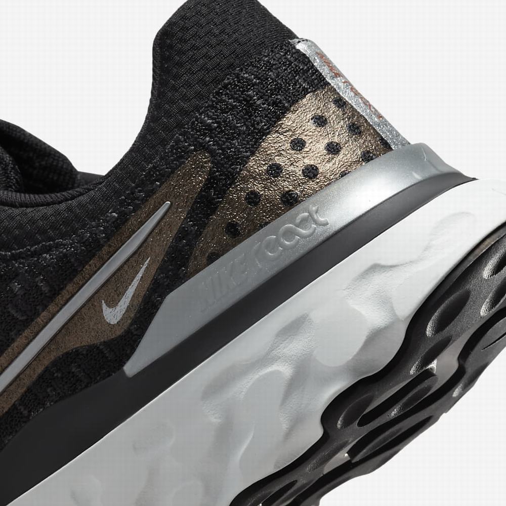 Bezecke Topanky Nike Infinity React 3 Damske Čierne Tmavo Siva Metal Meď Metal Strieborne | SK048739