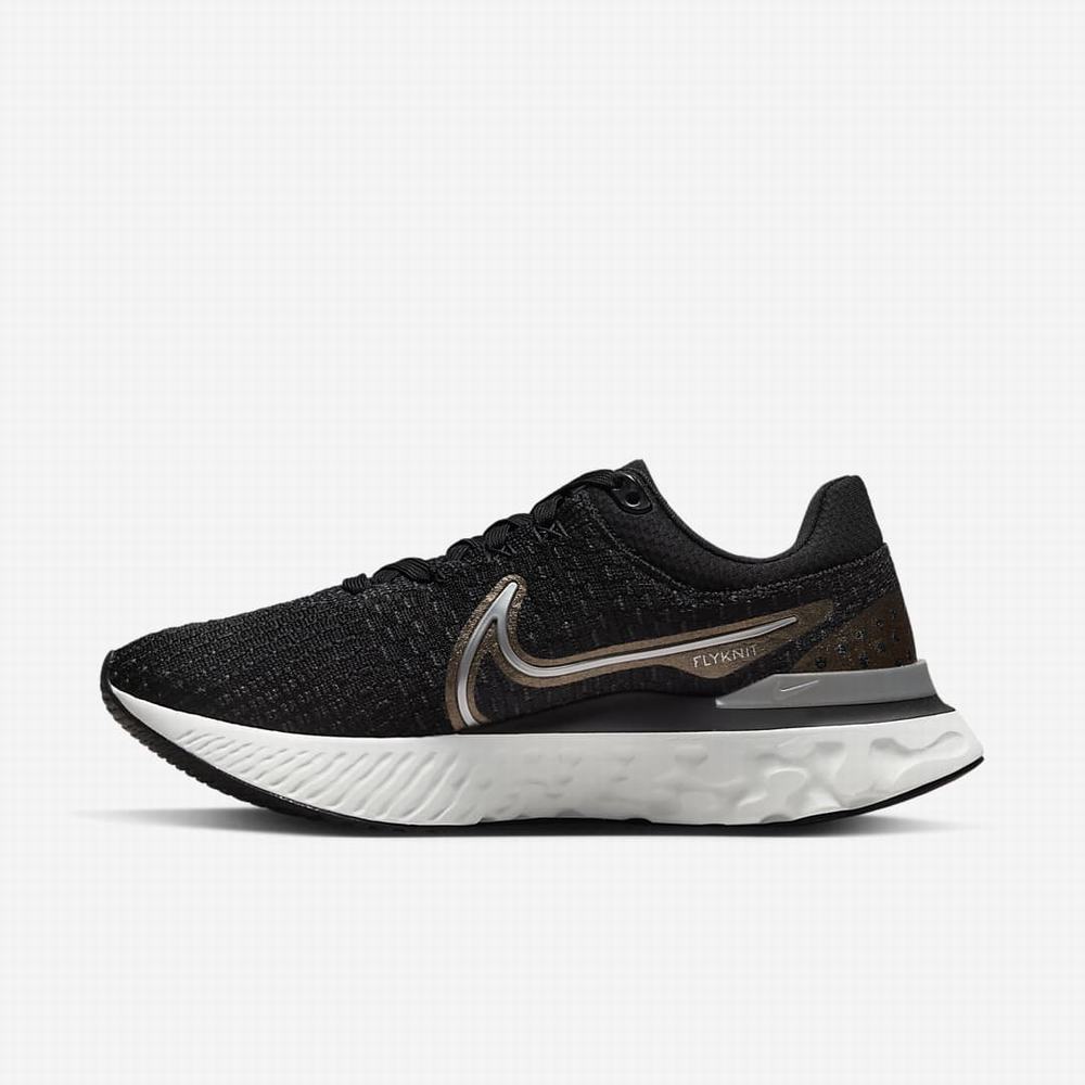 Bezecke Topanky Nike Infinity React 3 Damske Čierne Tmavo Siva Metal Meď Metal Strieborne | SK048739