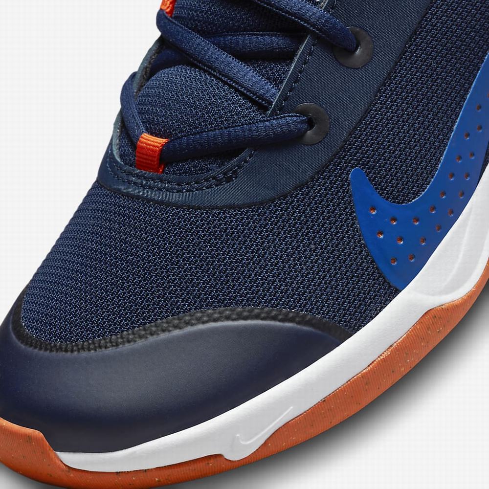 Bezecke Topanky Nike Omni Multi-Court Detske Námornícka Modrá Kráľovská Modrá Biele Oranžové | SK261975