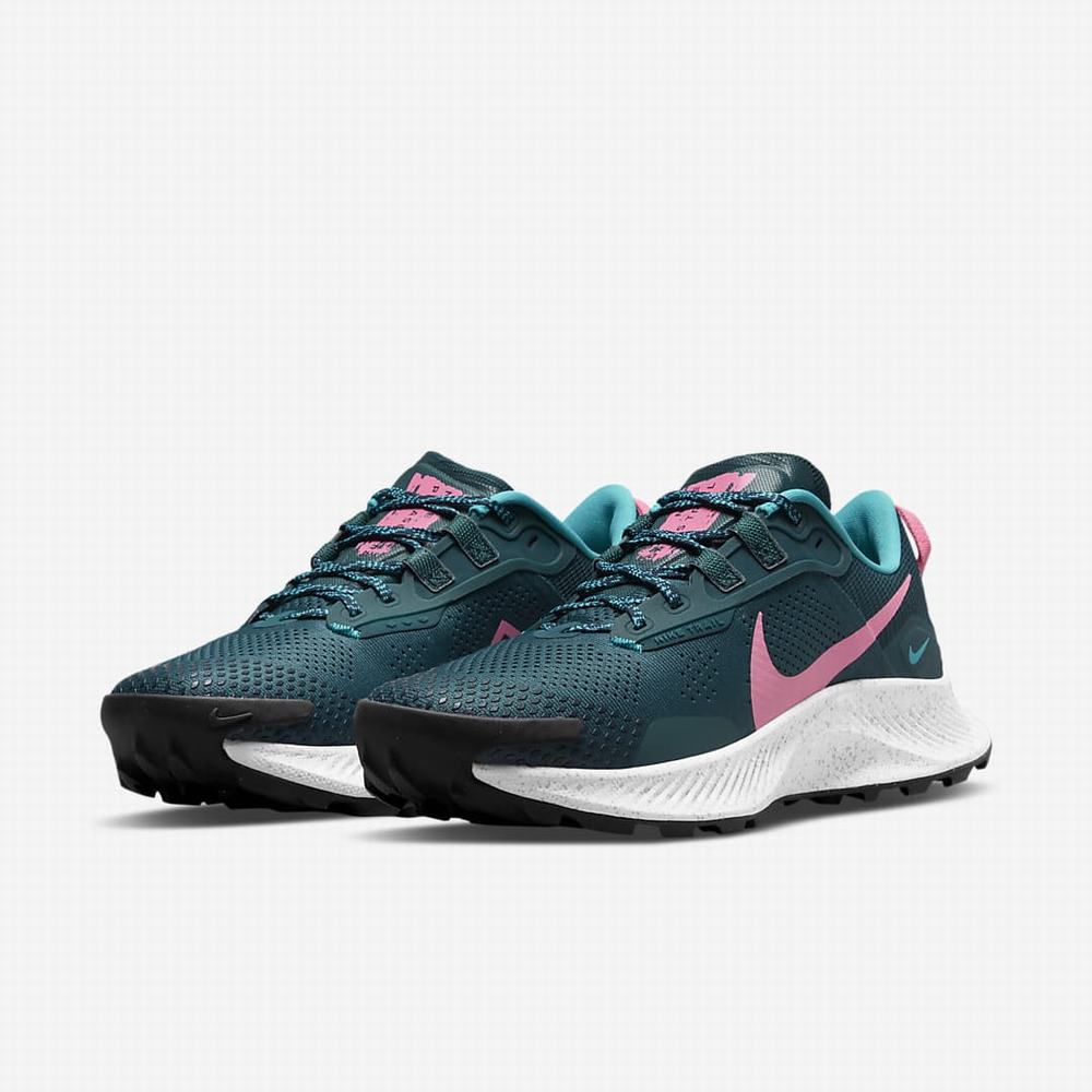 Bezecke Topanky Nike Pegasus Trail 3 Damske Tmavo Zelene Námornícka Modrá Tyrkysové Modre Ruzove | SK106935