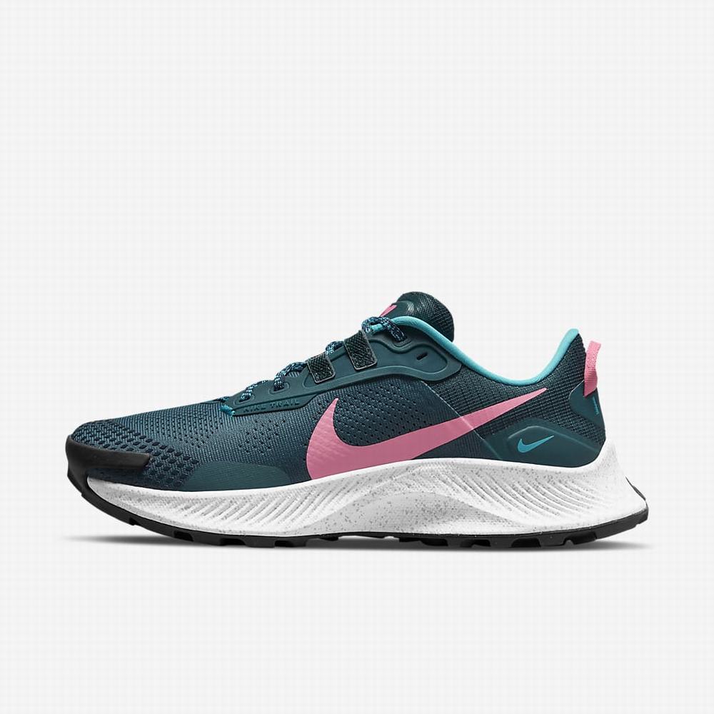 Bezecke Topanky Nike Pegasus Trail 3 Damske Tmavo Zelene Námornícka Modrá Tyrkysové Modre Ruzove | SK106935