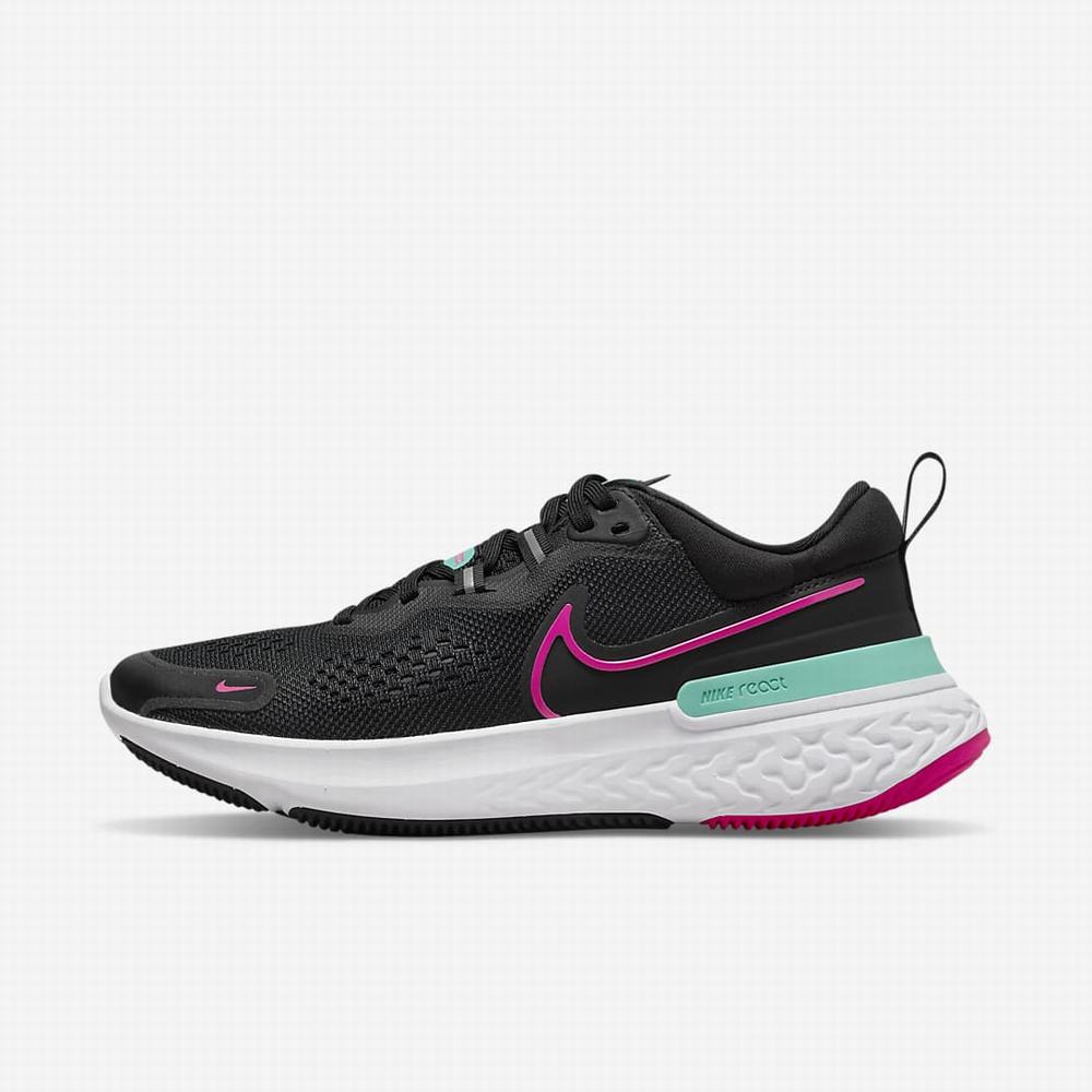 Bezecke Topanky Nike React Miler 2 Damske Čierne Modre Svetlomodrá Tyrkysové Biele Ruzove | SK546823