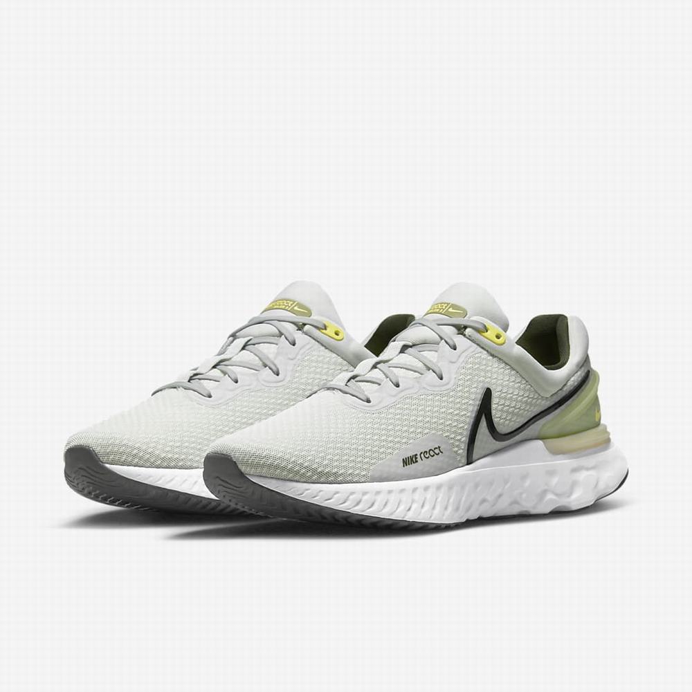 Bezecke Topanky Nike React Miler 3 Panske Svetlo Strieborne Žlté | SK651480