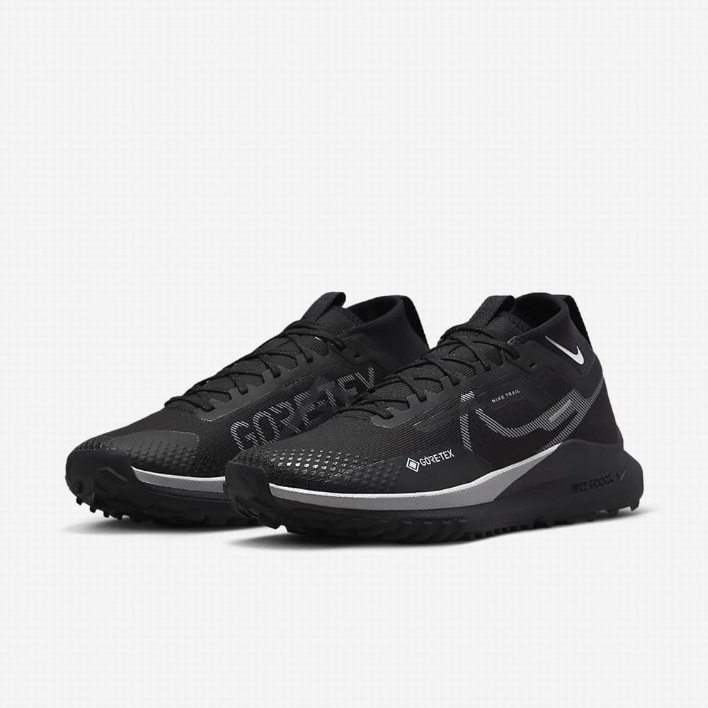 Bezecke Topanky Nike React Pegasus Trail 4 GORE-TEX Panske Čierne Strieborne Siva | SK250183