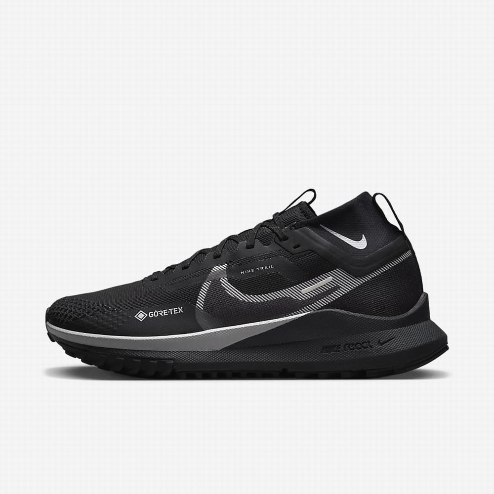 Bezecke Topanky Nike React Pegasus Trail 4 GORE-TEX Panske Čierne Strieborne Siva | SK250183