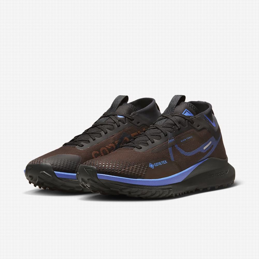 Bezecke Topanky Nike React Pegasus Trail 4 GORE-TEX Panske Hnede Čierne Zlate Modre | SK634297