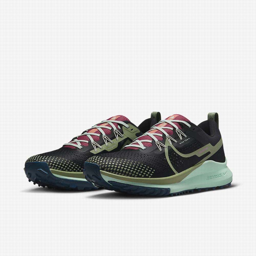 Bezecke Topanky Nike React Pegasus Trail 4 Panske Čierne Mätové | SK738591