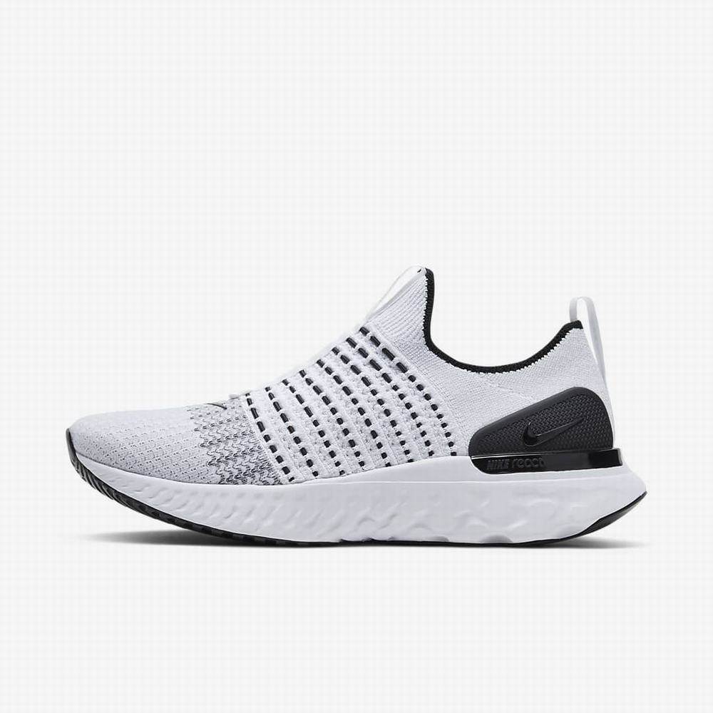 Bezecke Topanky Nike React Phantom Run Flyknit 2 Panske Biele Čierne Platina Biele | SK294018