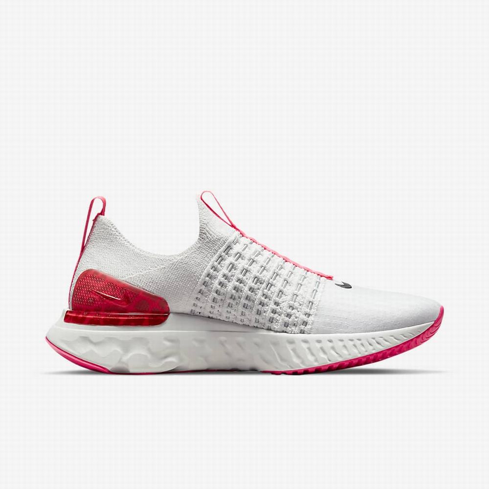 Bezecke Topanky Nike React Phantom Run Flyknit 2 Damske Platina Ruzove Červené Čierne | SK560492