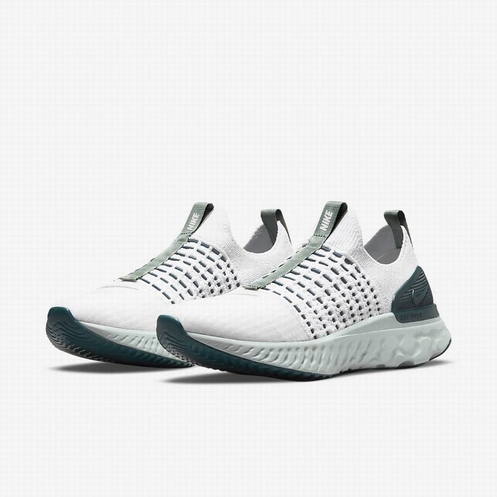 Bezecke Topanky Nike React Phantom Run Flyknit 2 Damske Platina Tmavo Zelene Svetlo Strieborne | SK589642