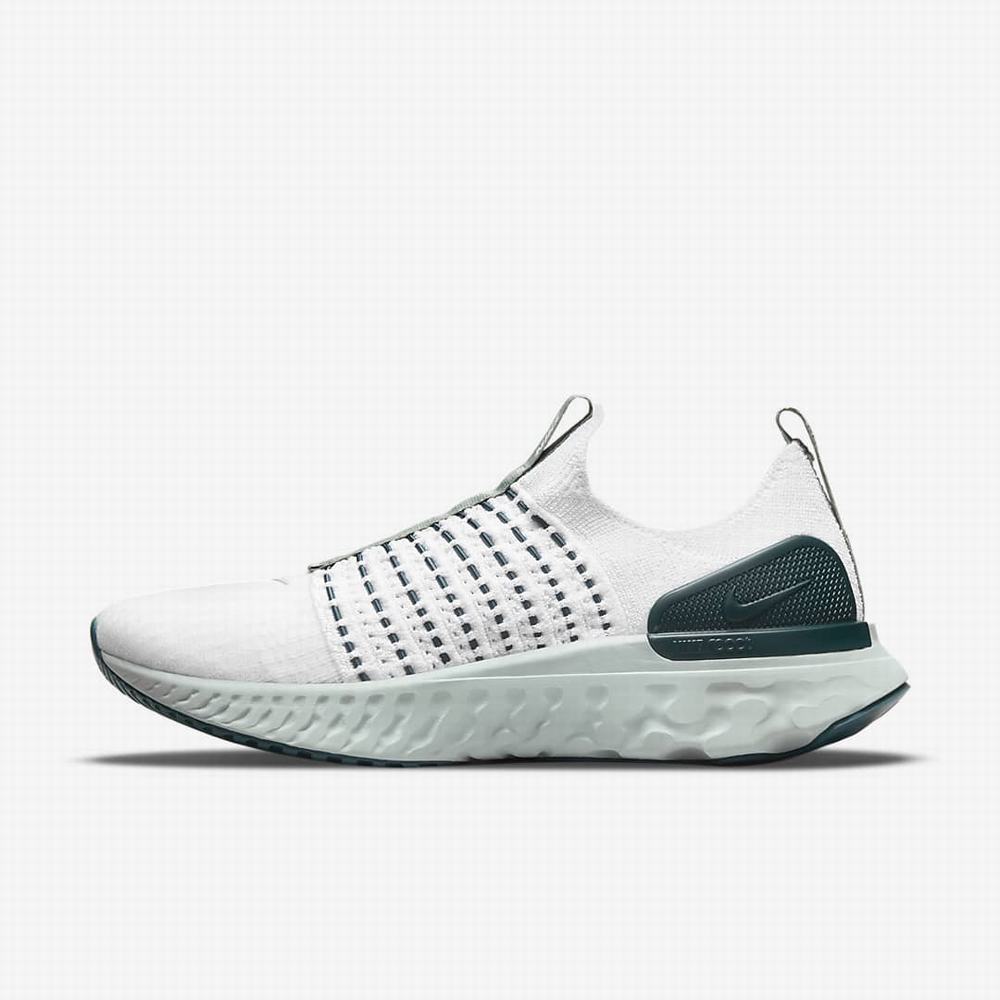 Bezecke Topanky Nike React Phantom Run Flyknit 2 Damske Platina Tmavo Zelene Svetlo Strieborne | SK589642