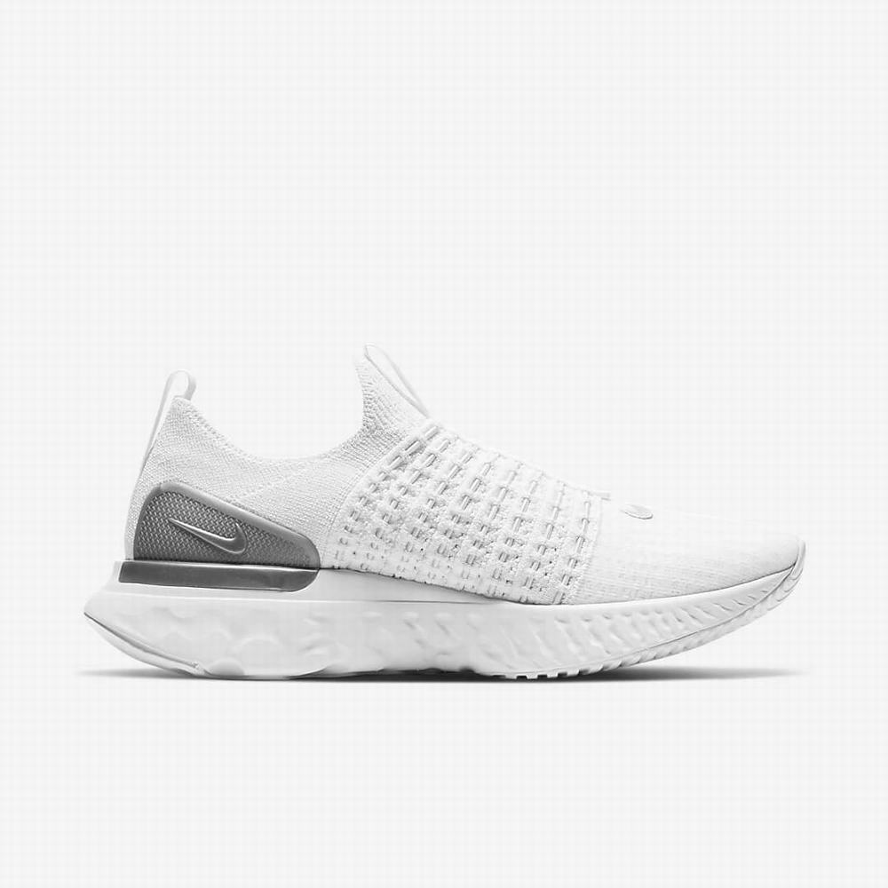 Bezecke Topanky Nike React Phantom Run Flyknit 2 Damske Biele Platina Metal Strieborne | SK653891