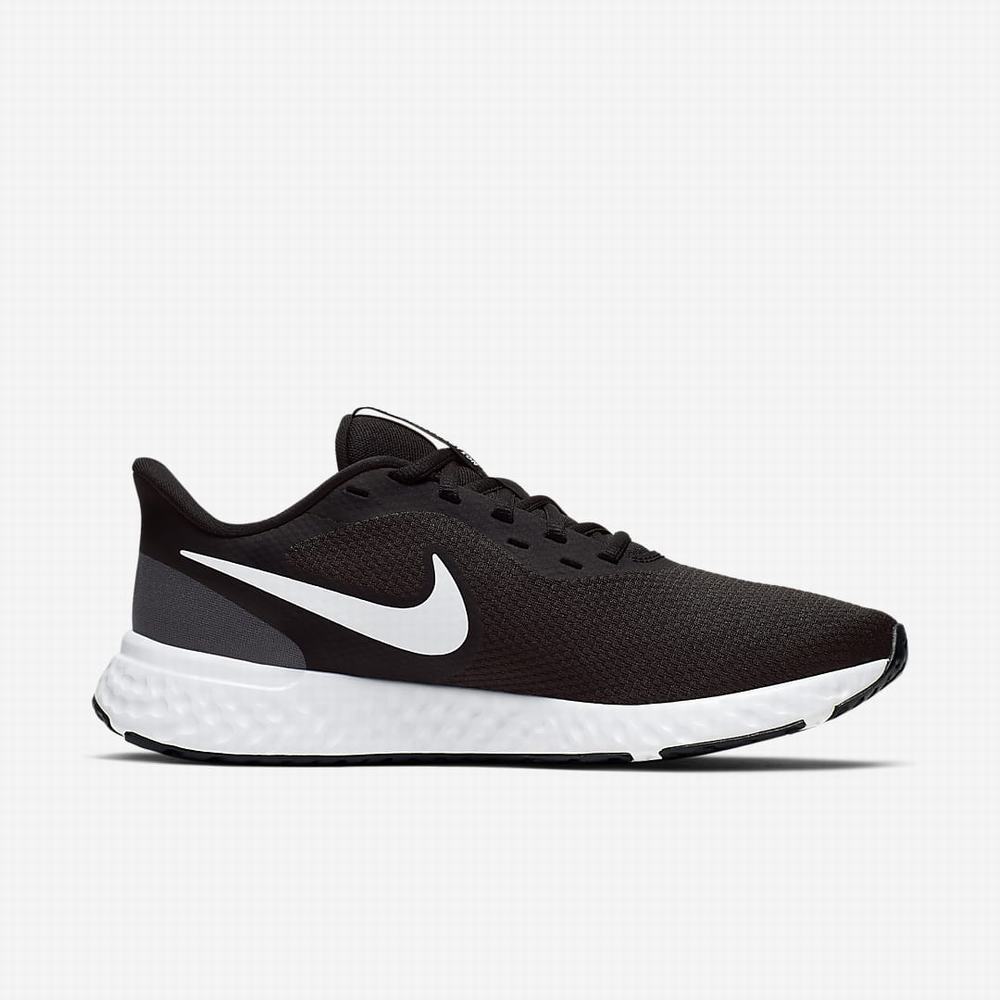 Bezecke Topanky Nike Revolution 5 Damske Čierne Tmavo Siva Biele | SK290371