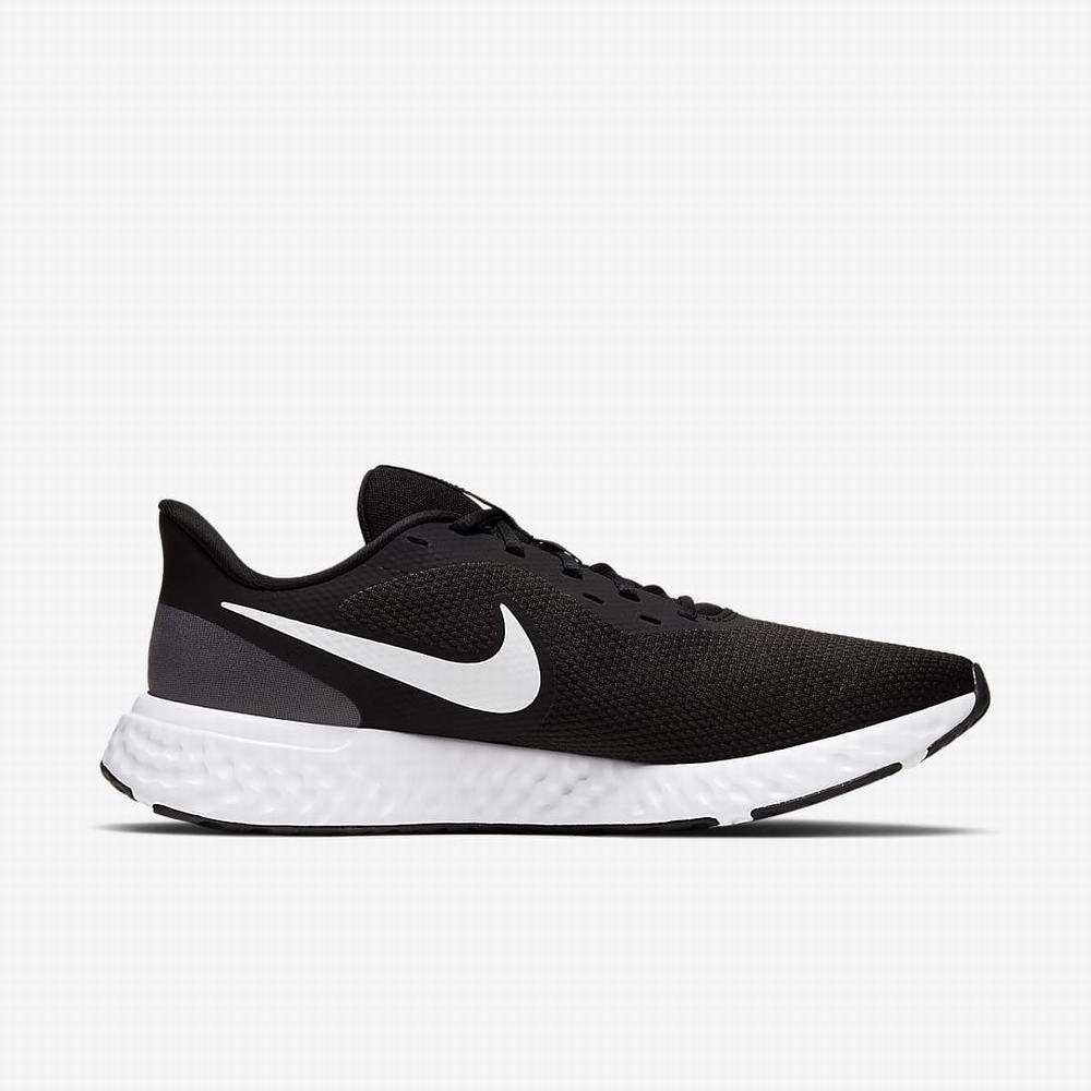 Bezecke Topanky Nike Revolution 5 Panske Čierne Tmavo Siva Biele | SK642935