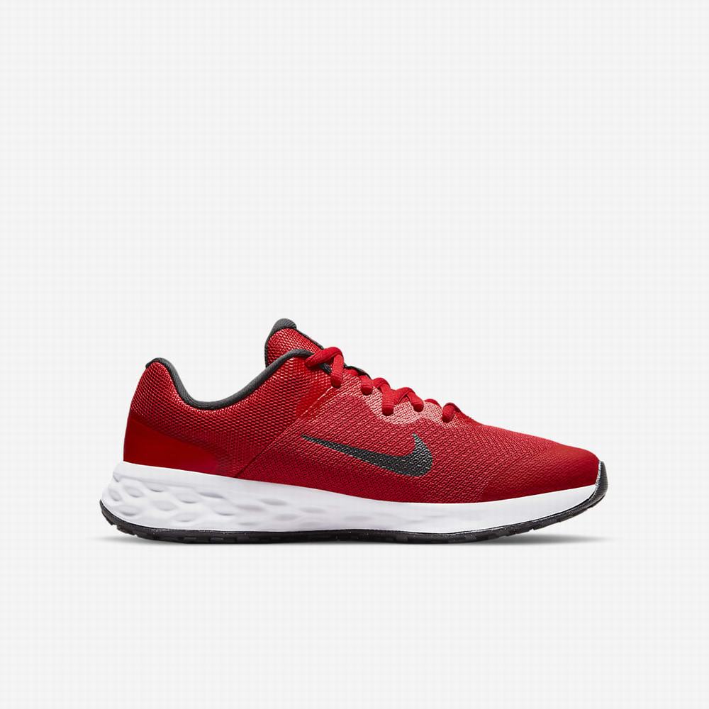 Bezecke Topanky Nike Revolution 6 Detske Červené Čierne | SK148923