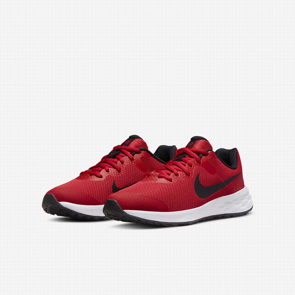 Bezecke Topanky Nike Revolution 6 Detske Červené Čierne | SK148923