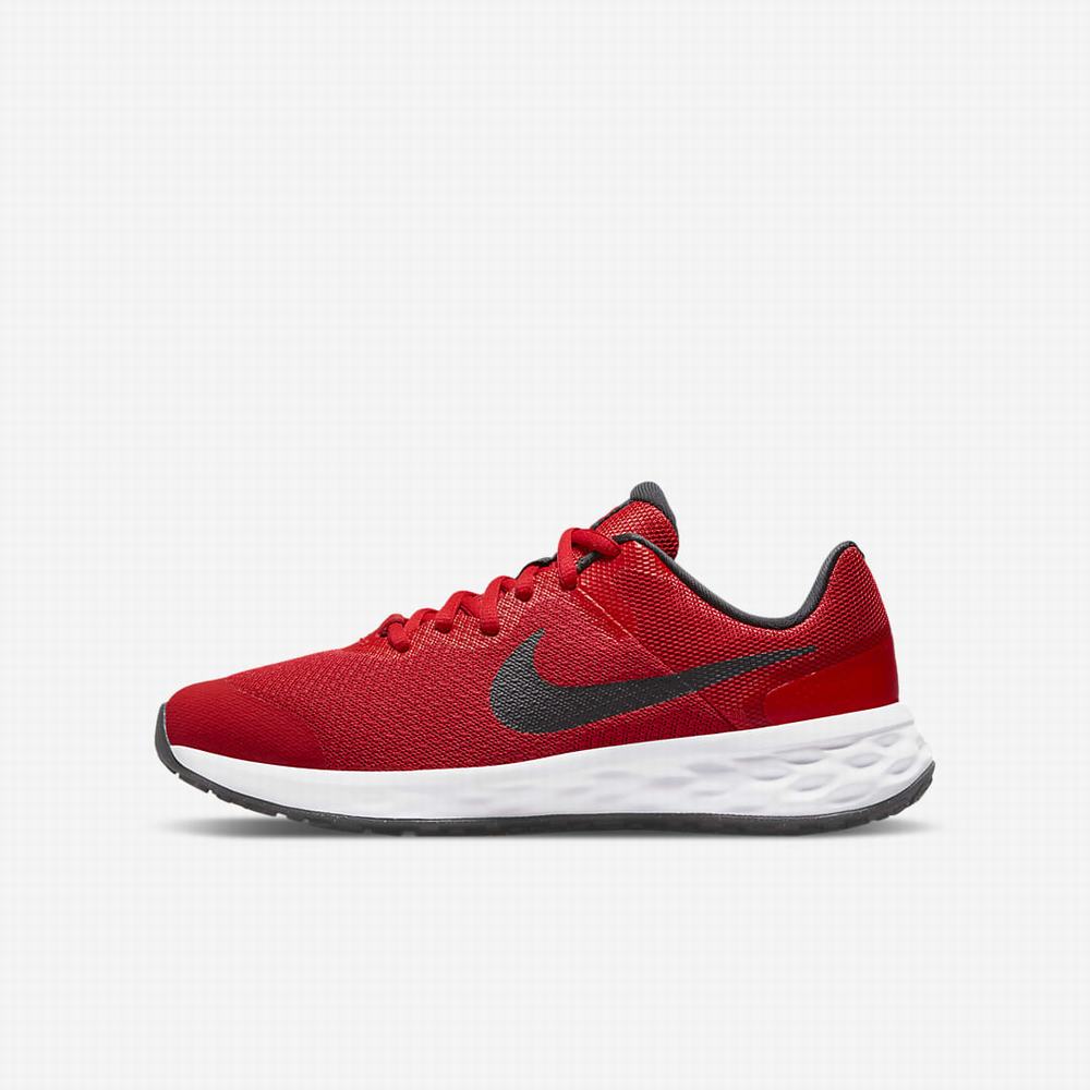 Bezecke Topanky Nike Revolution 6 Detske Červené Čierne | SK148923