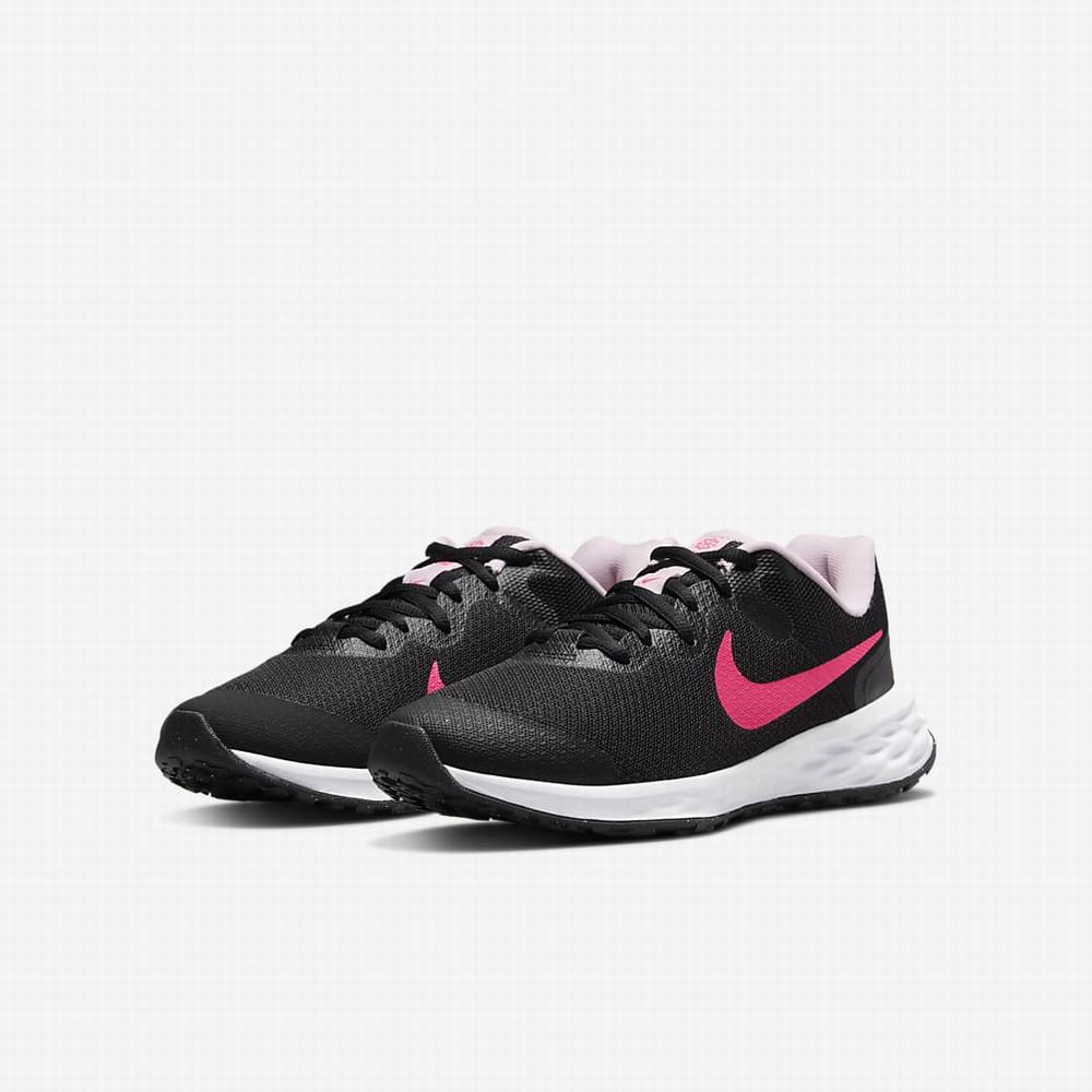 Bezecke Topanky Nike Revolution 6 Detske Čierne Ruzove | SK306147