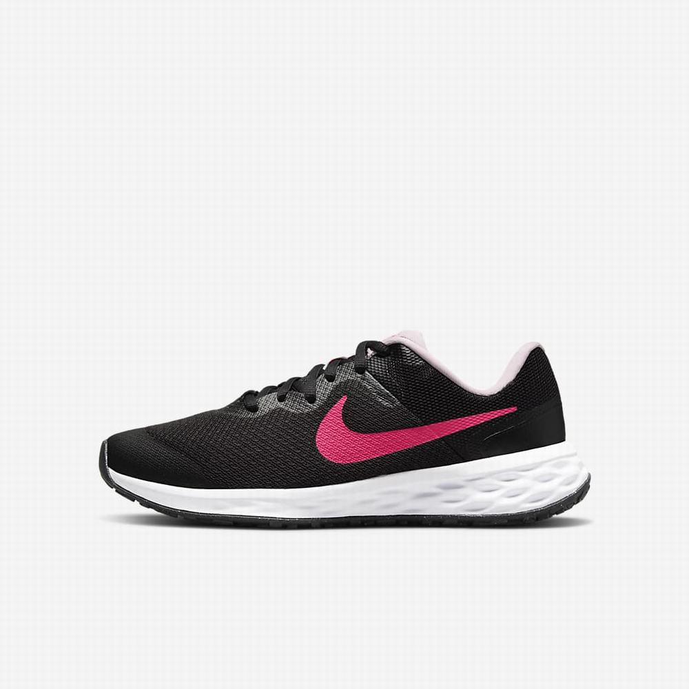 Bezecke Topanky Nike Revolution 6 Detske Čierne Ruzove | SK306147