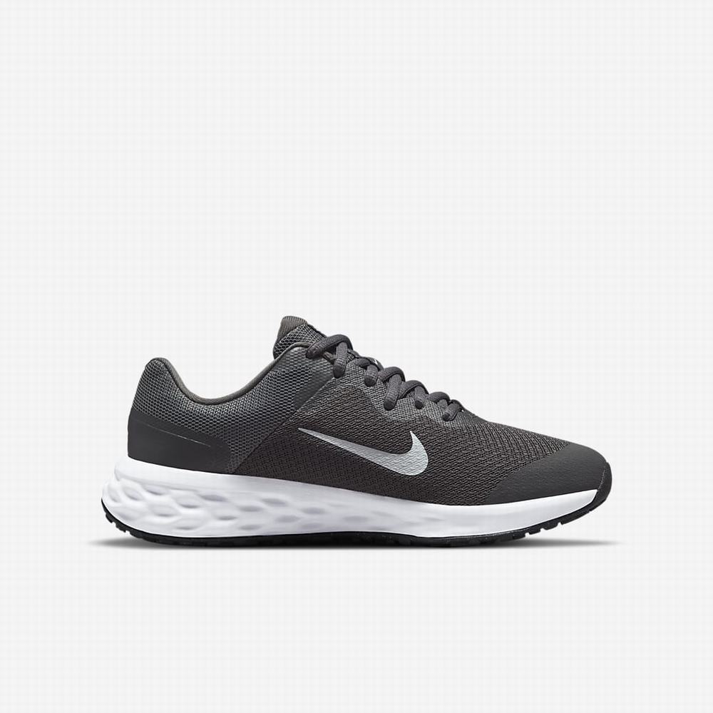 Bezecke Topanky Nike Revolution 6 Detske Siva Siva Biele | SK602518