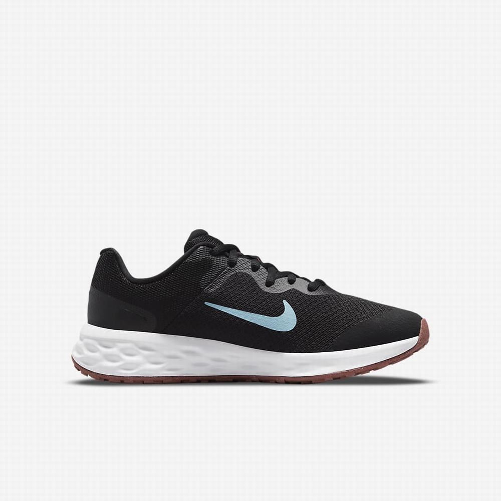 Bezecke Topanky Nike Revolution 6 Detske Čierne | SK670193