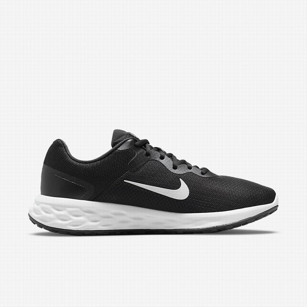 Bezecke Topanky Nike Revolution 6 (Extra Wide) Panske Čierne Siva Biele | SK019567