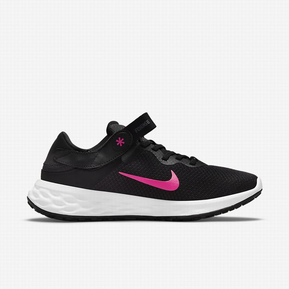 Bezecke Topanky Nike Revolution 6 FlyEase Next Nature Damske Čierne Siva Ruzove | SK091837