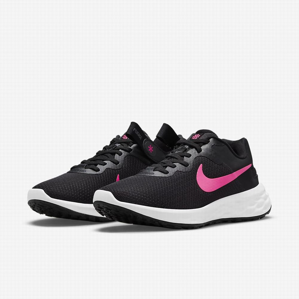 Bezecke Topanky Nike Revolution 6 FlyEase Next Nature Damske Čierne Siva Ruzove | SK091837