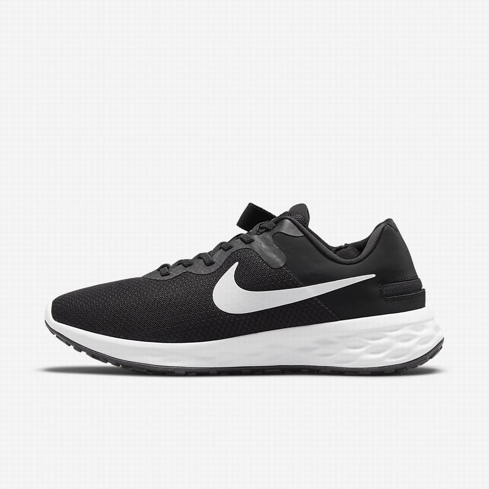 Bezecke Topanky Nike Revolution 6 FlyEase Next Nature Panske Čierne Siva Biele | SK358719