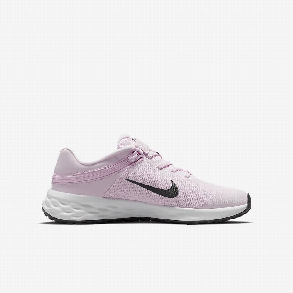 Bezecke Topanky Nike Revolution 6 FlyEase Detske Ruzove Čierne | SK478130