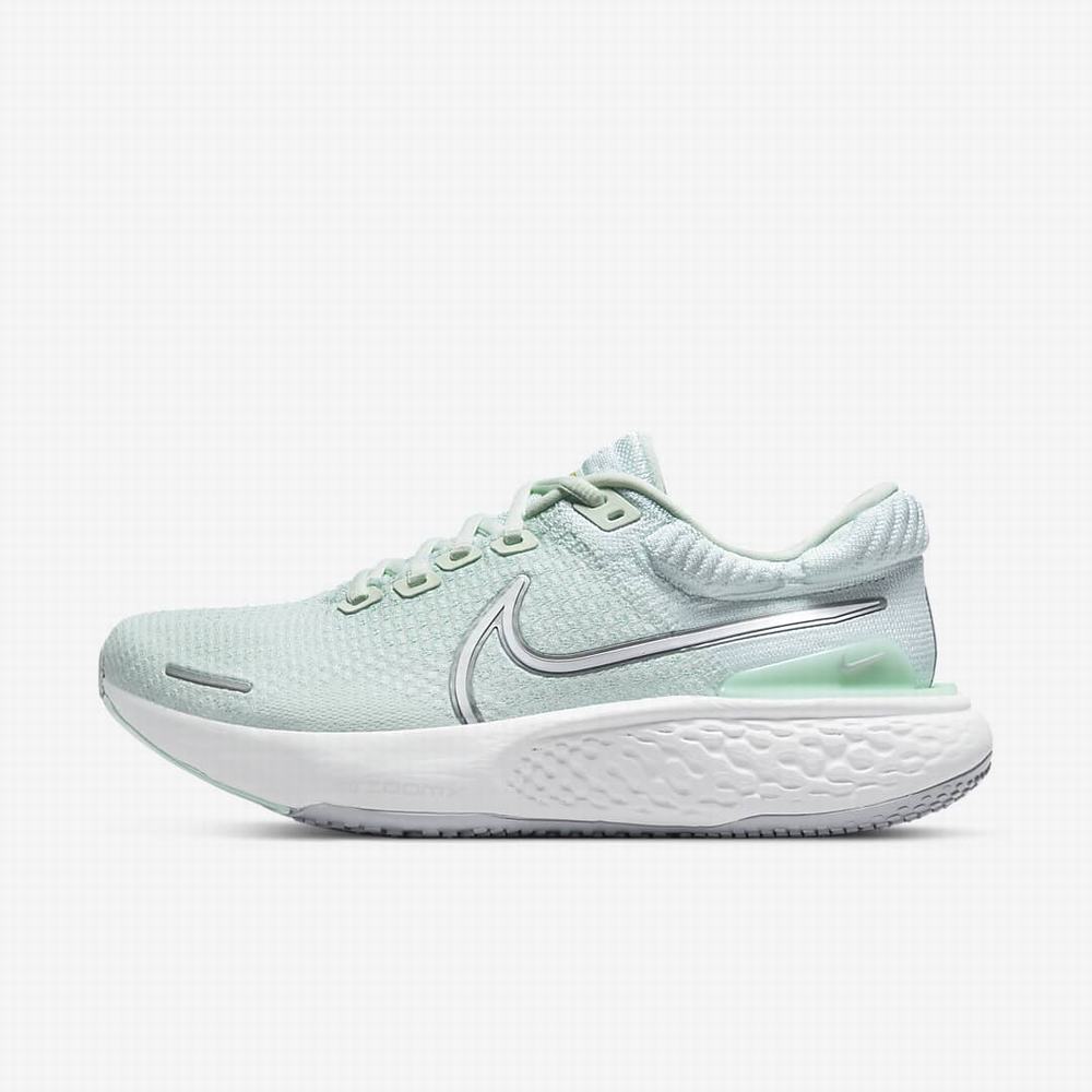 Bezecke Topanky Nike ZoomX Invincible Run Flyknit 2 Damske Zelene Metal Strieborne Mätové Biele | SK820743