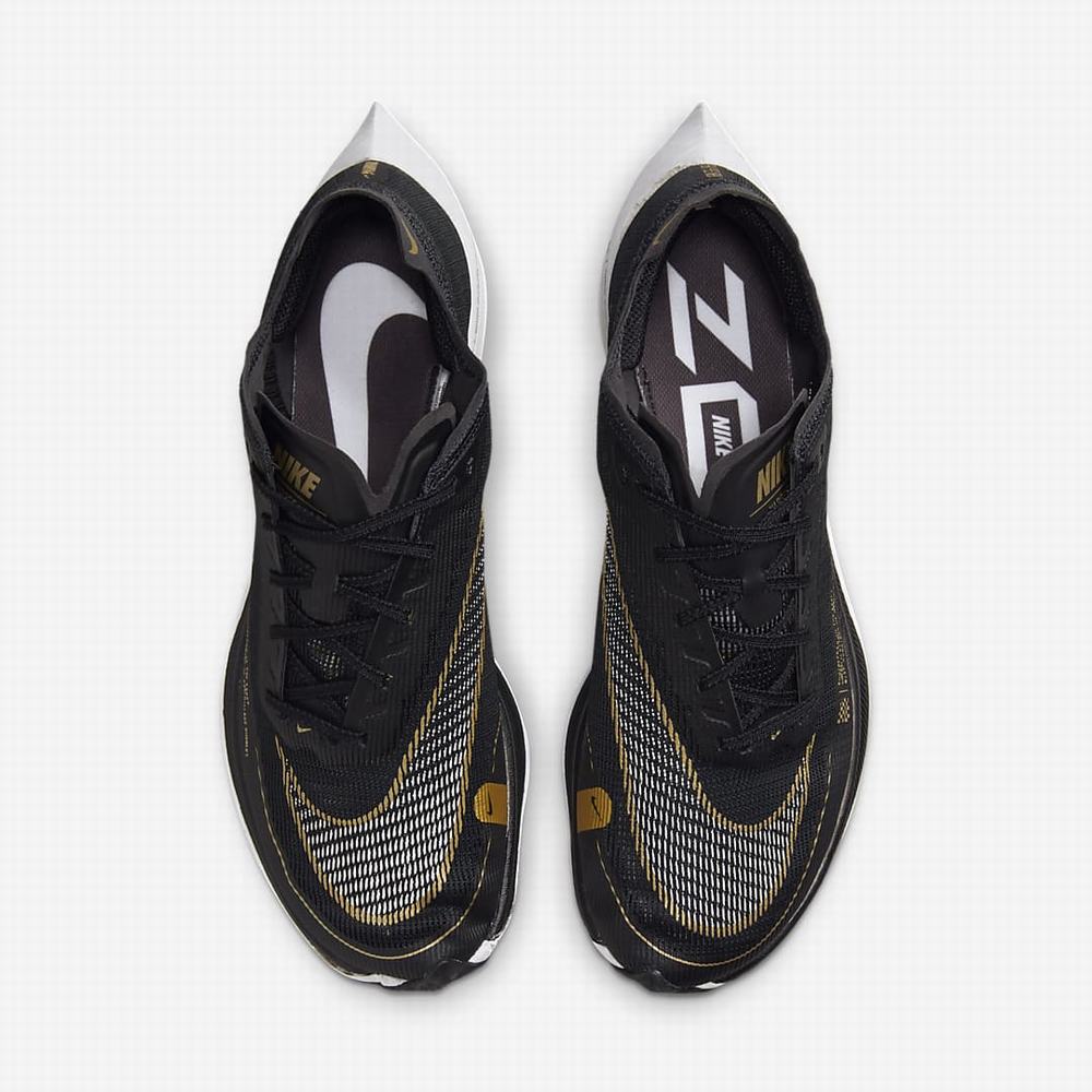 Bezecke Topanky Nike ZoomX Vaporfly NEXT% 2 Panske Čierne Metal Zlate Biele | SK046759