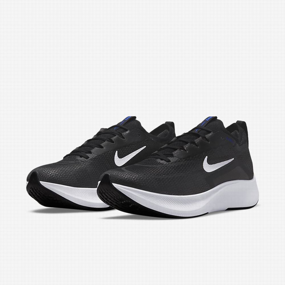 Bezecke Topanky Nike Zoom Fly 4 Panske Čierne Tmavo Siva Modre Biele | SK931628