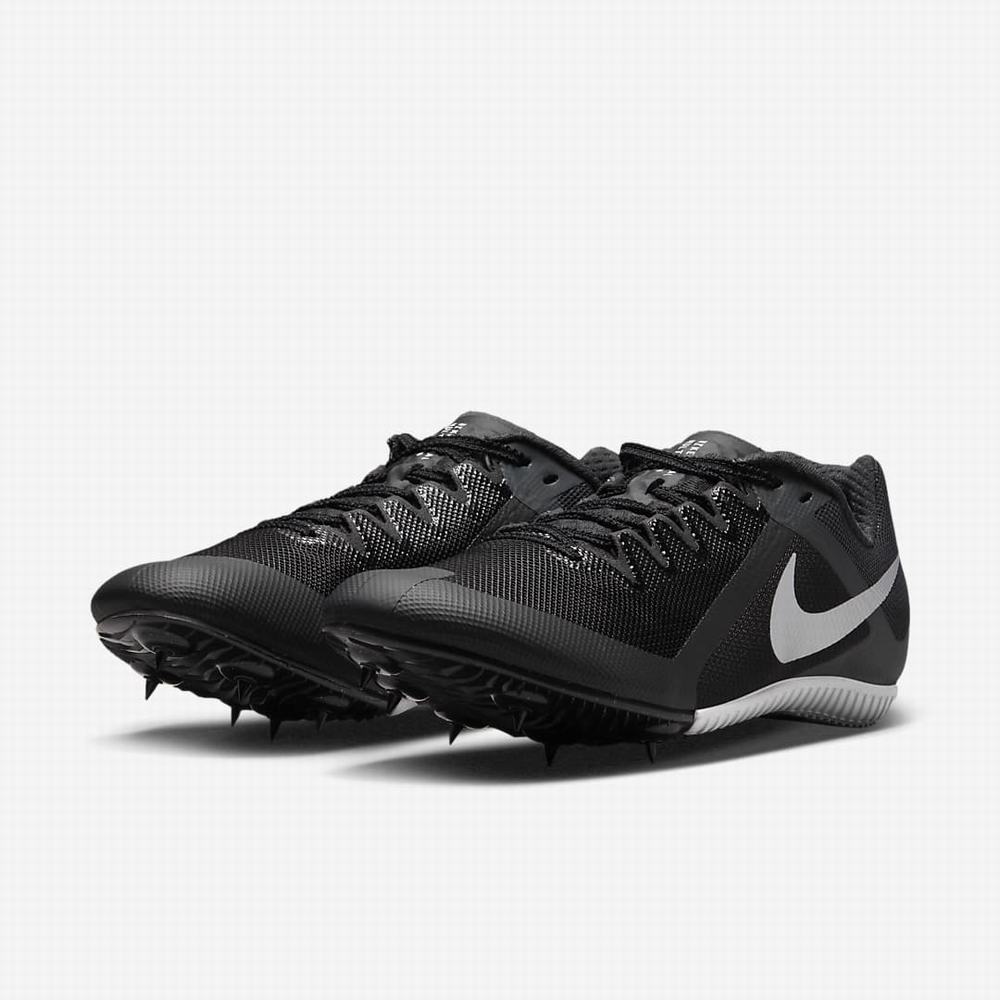 Bezecke Topanky Nike Zoom Rival Panske Čierne Svetlo Siva Tmavo Siva Metal Strieborne | SK465903