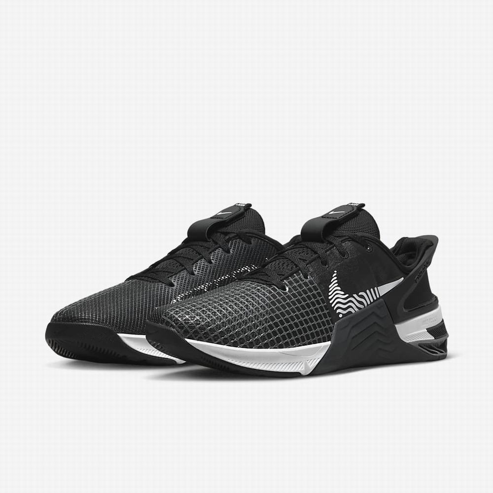 Botasky Nike Metcon 8 FlyEase Panske Čierne Tmavo Siva Siva Biele | SK462098