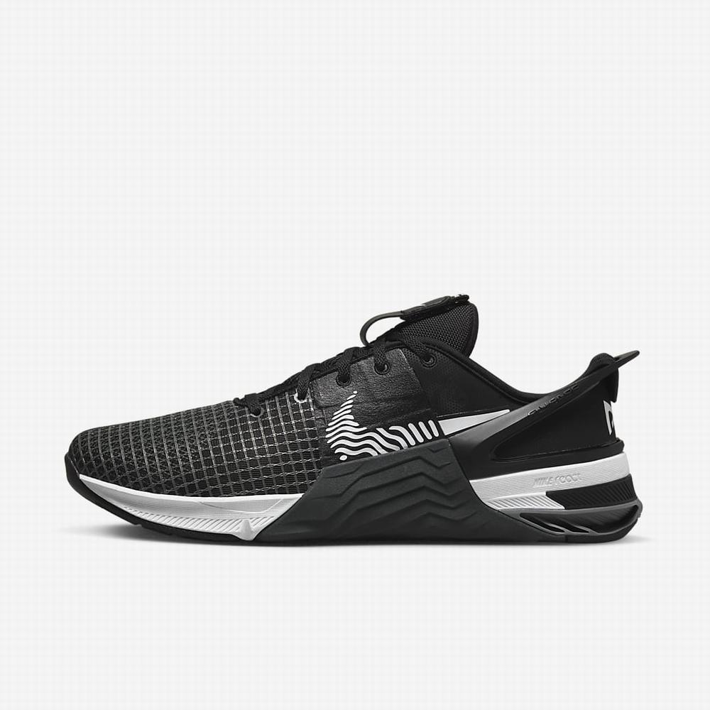 Botasky Nike Metcon 8 FlyEase Panske Čierne Tmavo Siva Siva Biele | SK462098