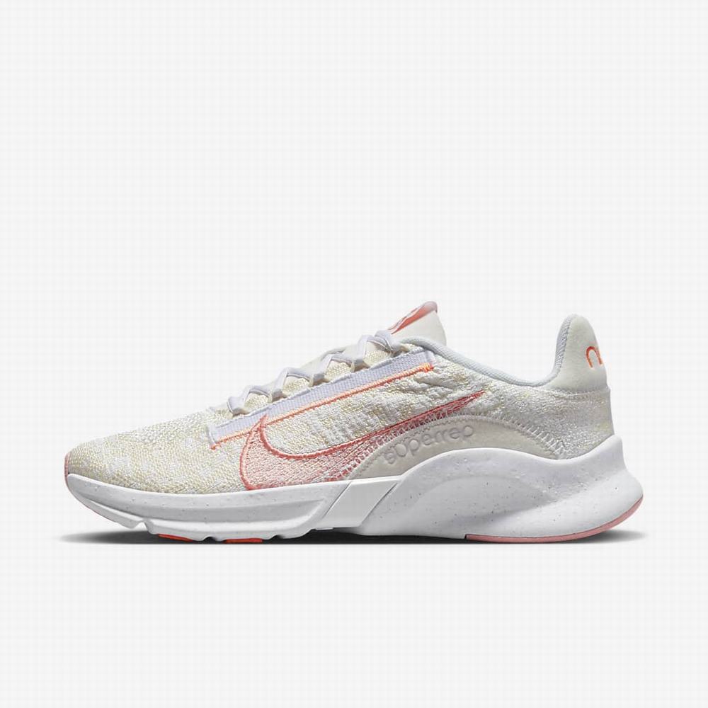 Botasky Nike SuperRep Go 3 Flyknit Next Nature Damske Biele Svetlo Krém Oranžové Červené | SK698201