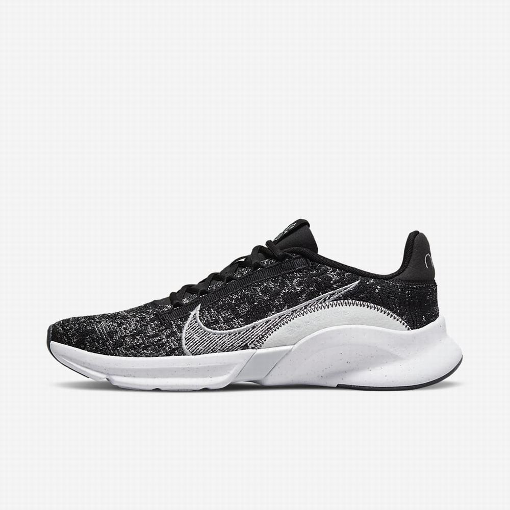 Botasky Nike SuperRep Go 3 Next Nature Flyknit Panske Čierne Tmavo Siva Biele Platina | SK175906