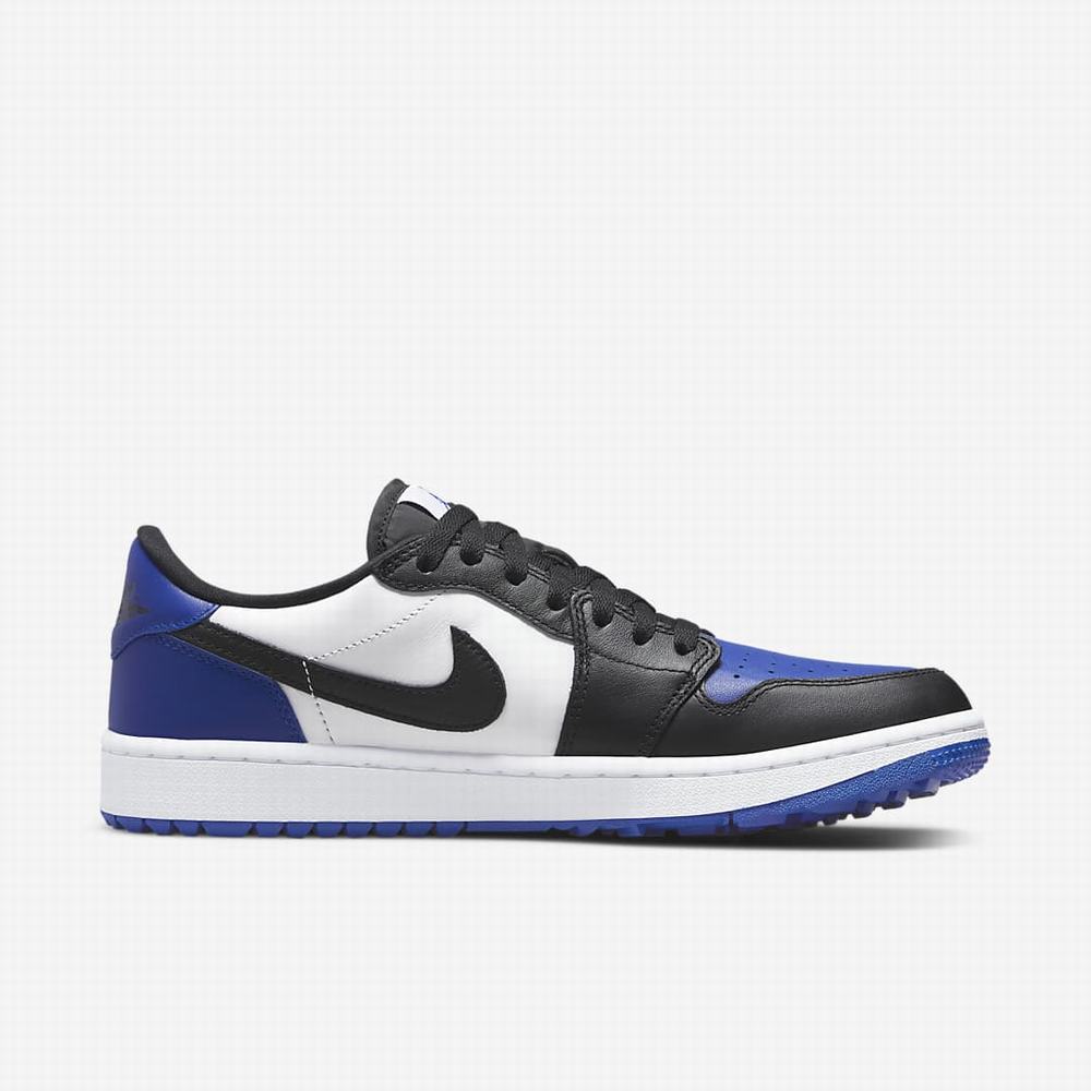 Golfove Topanky Nike Air Jordan 1 Low G Panske Biele Kráľovská Modrá Čierne | SK621485