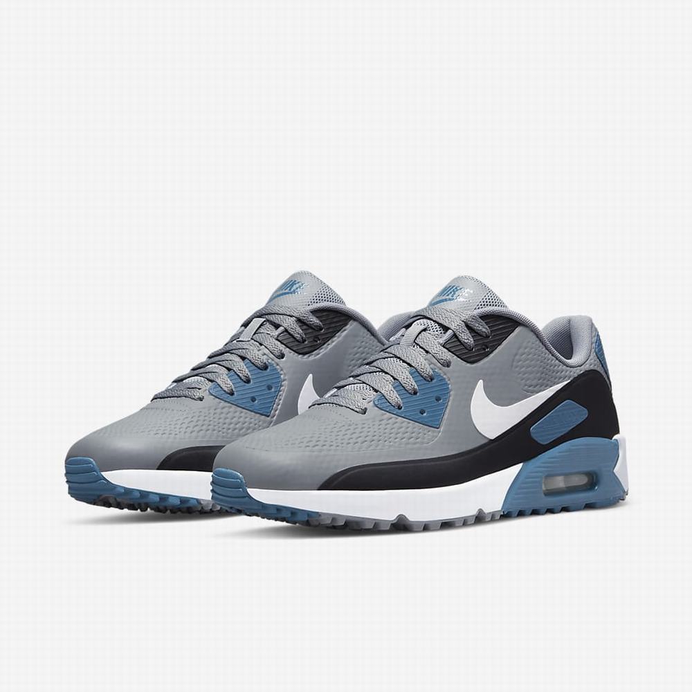 Golfove Topanky Nike Air Max 90 G Damske Siva Čierne Biele | SK027648