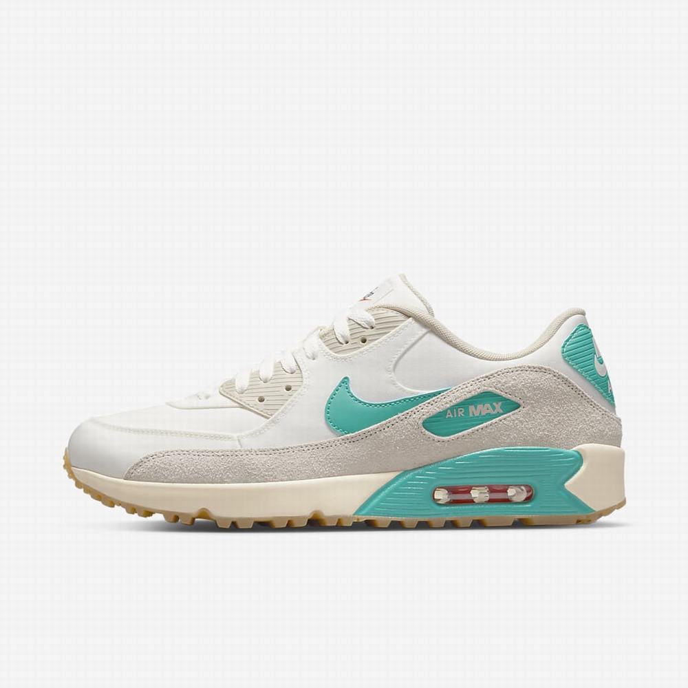 Golfove Topanky Nike Air Max 90 G Damske Béžové Biele Svetlo Hnede Modre Svetlomodrá Tyrkysové | SK094376