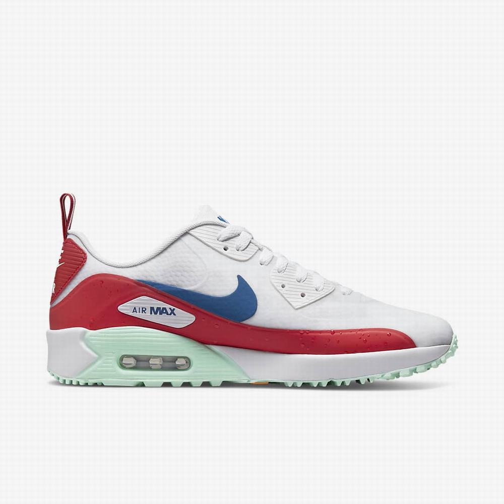 Golfove Topanky Nike Air Max 90 G Damske Biele Červené Mätové Tmavo Modre | SK125370