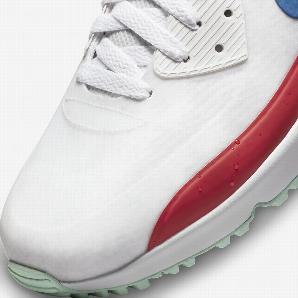 Golfove Topanky Nike Air Max 90 G Damske Biele Červené Mätové Tmavo Modre | SK125370